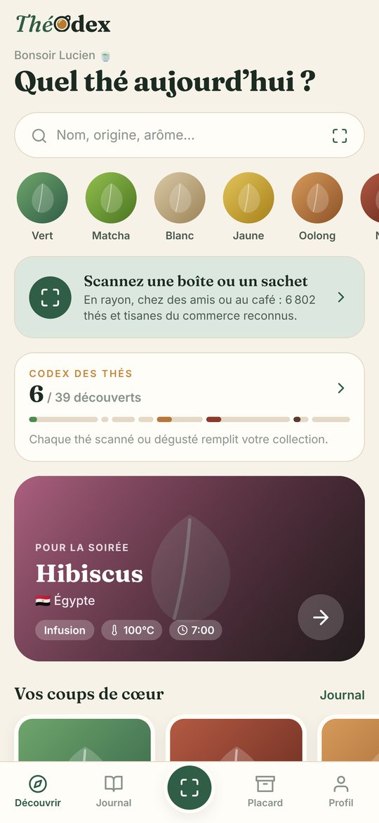 Accueil de Théodex avec le bouton Scanner